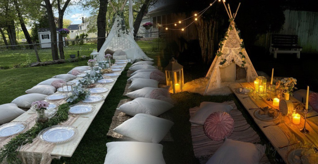 Themed picnic setup